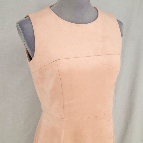 Calvin Klein Dress Womens 4 Pale Pink Faux Suede Microfiber Sleeveless Career - Picture 6 of 14